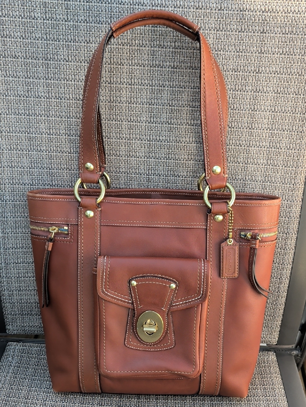 Vintage Coach 65th Anniversary Gigi Leather Turnlock Shoulder Bag